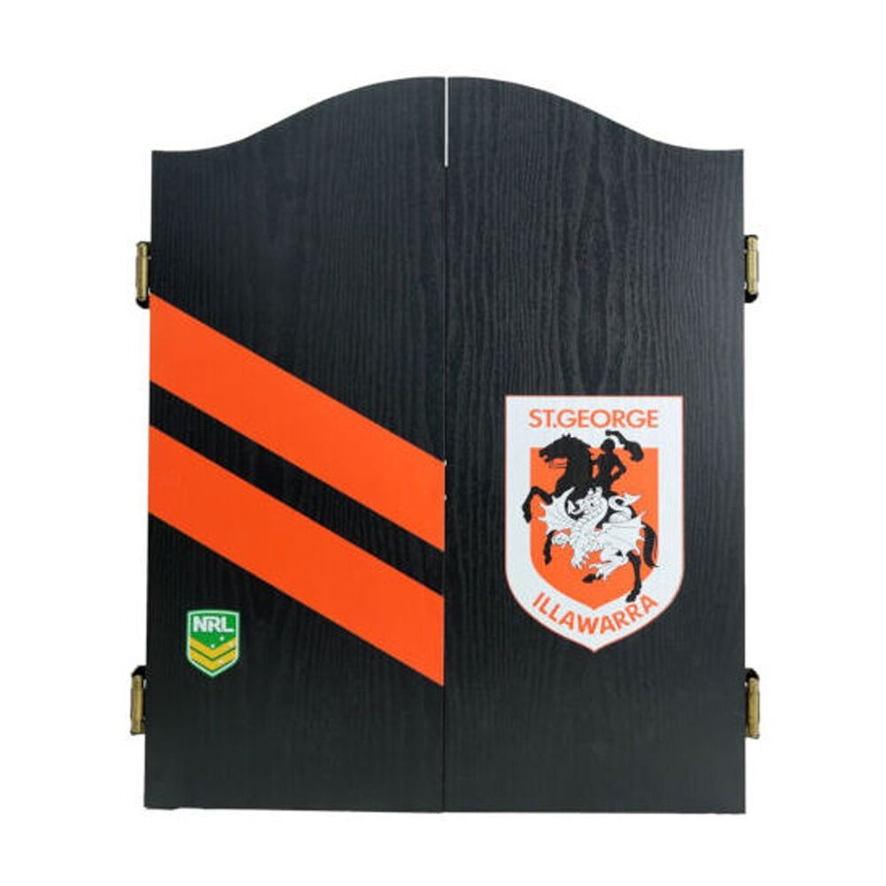 NRL Dartboard and Cabinet Black Finish St George Dragons Team Design — image 3