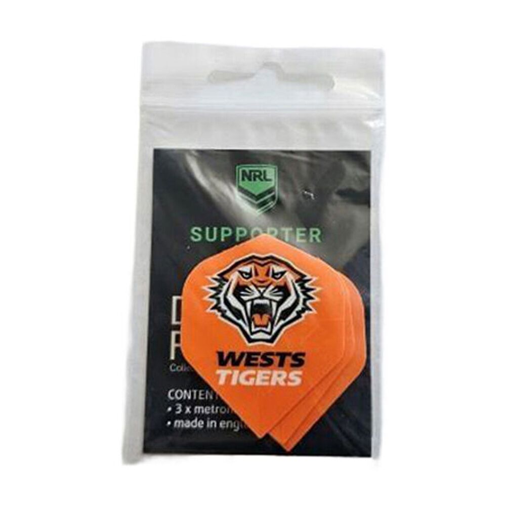 NRL Dart Flights Wests Tigers Spirit Team Design Metronic Pack England Made (3 Pieces)