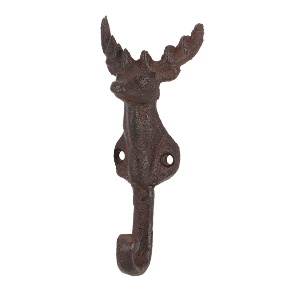 Esschert Design Cast Iron Deer Head Wall Hook Classic Home Decor 13.7cm Brown