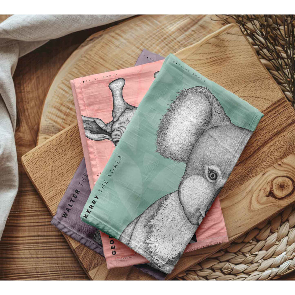 LMD Dots By Donna Wombat Animal Cotton Kitchen Tea Towel Rectangle 50x70cm — image 2