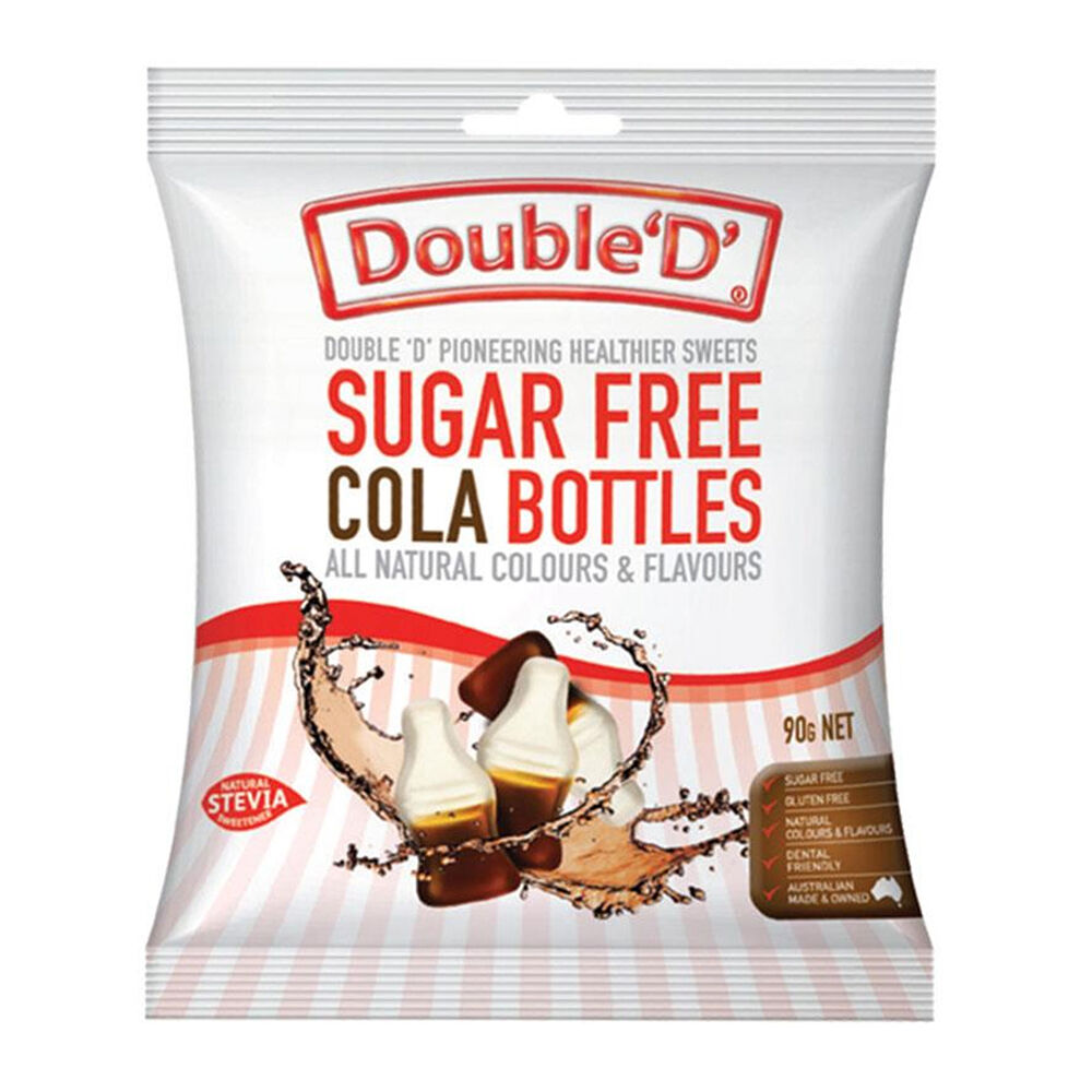 Double 'D' Sweet Confectionary Sugarfree Cola Bottles Lollies Candy 90g