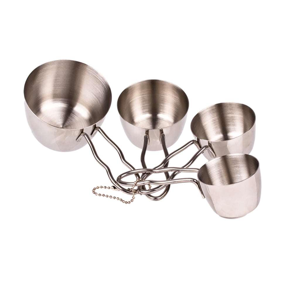 Appetito 4pc Stainless Steel Measure Cups With Wire Handles Kitchen Bakeware