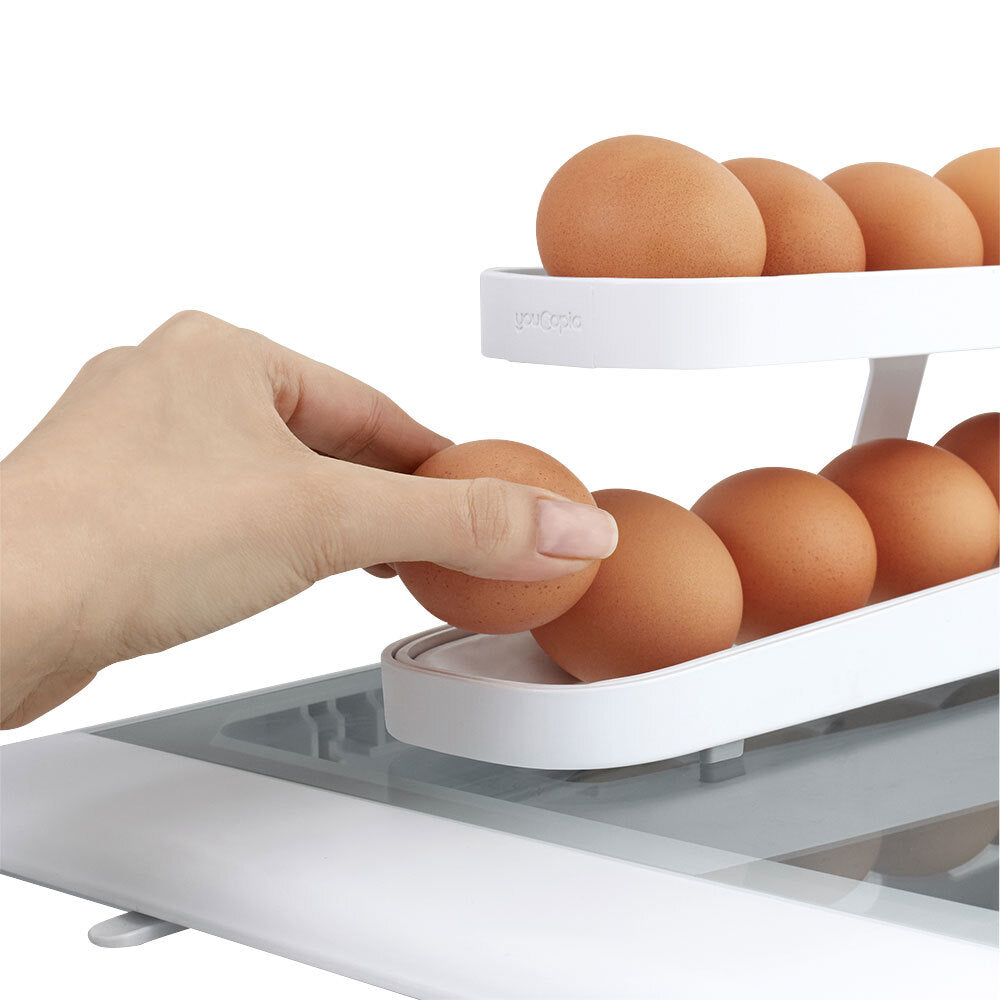 Youcopia Rolldown Egg Dispenser Fridge Storage Organiser Tray 8.6x36.1x10.4cm — image 3