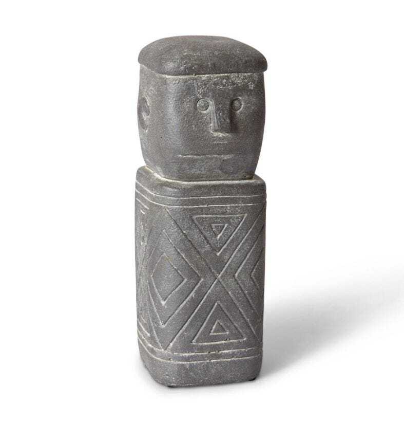 E Style 26cm Cement Danica Totem Sculpture Figurine Ornament Antique Brown