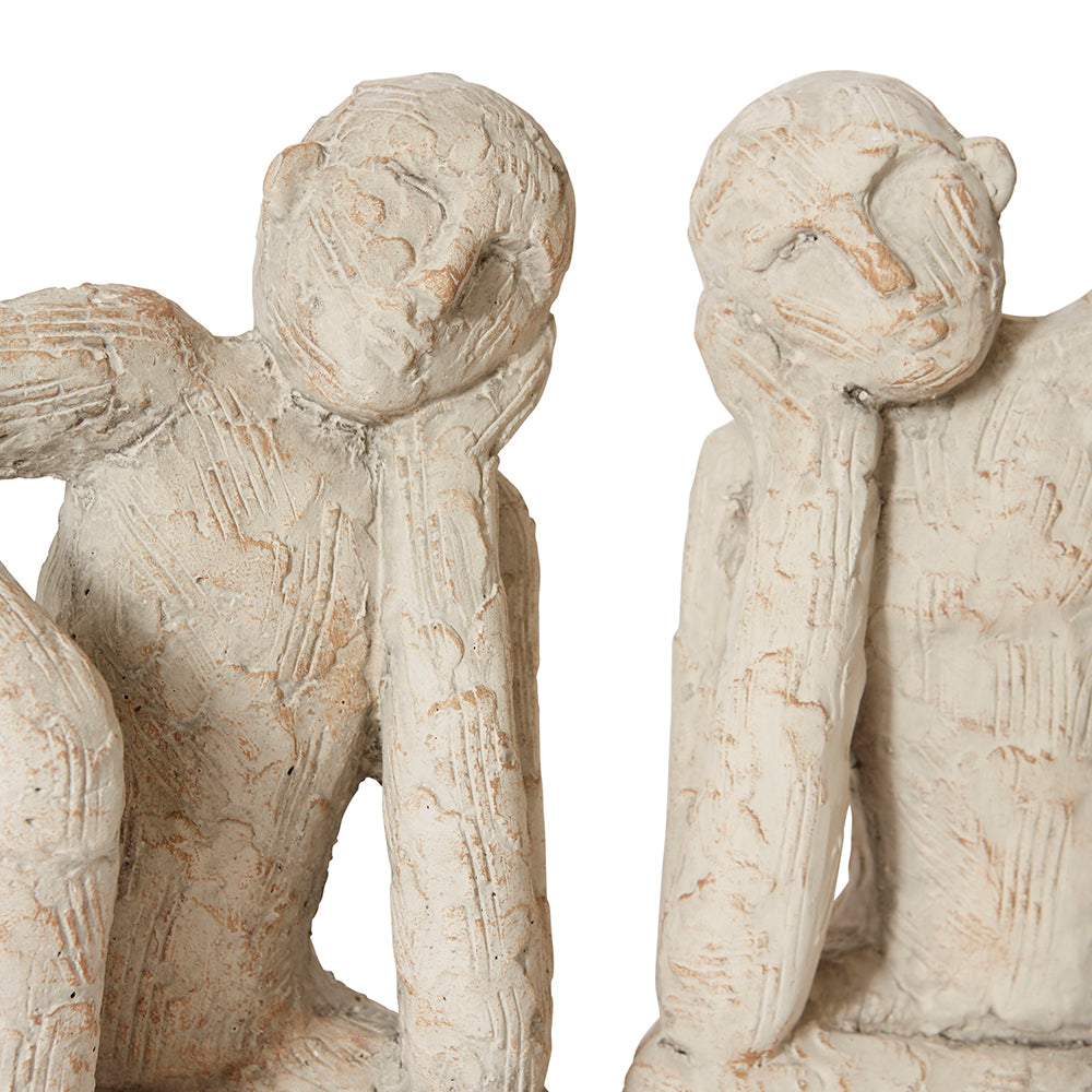E Style Thinking Man Bookends Home/Office Decor Set - 19 x 16 x 26cm (2 Pieces) — image 2