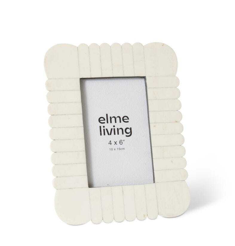 E Style Senan Resin/Glass/MDF 4x6" Photo Frame Picture Display Decor Cream