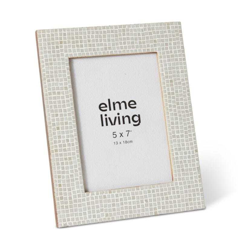 E Style Cambria Resin/Glass/MDF 5x7" Photo Frame Picture Display Decor White
