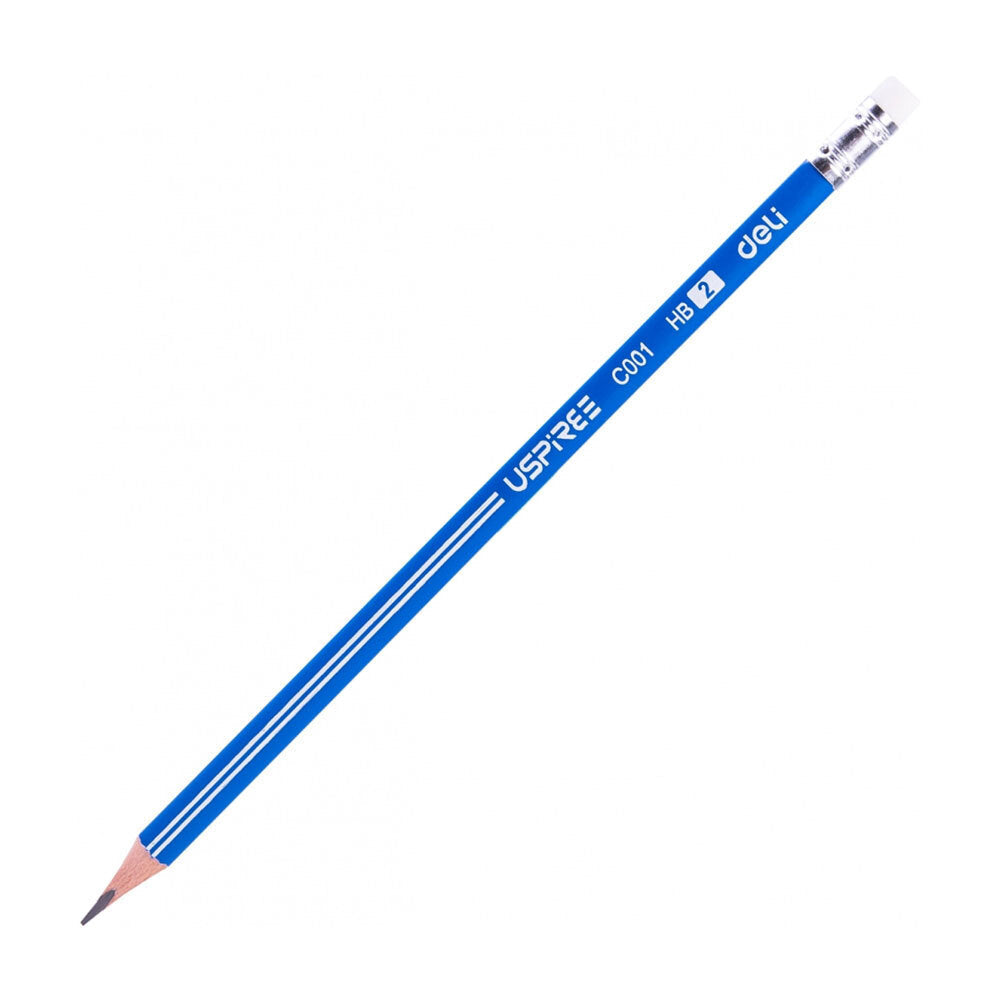 Deli HB Triangular Graphite Pencil With Eraser Tip School Stationery (12 Pack) — image 2
