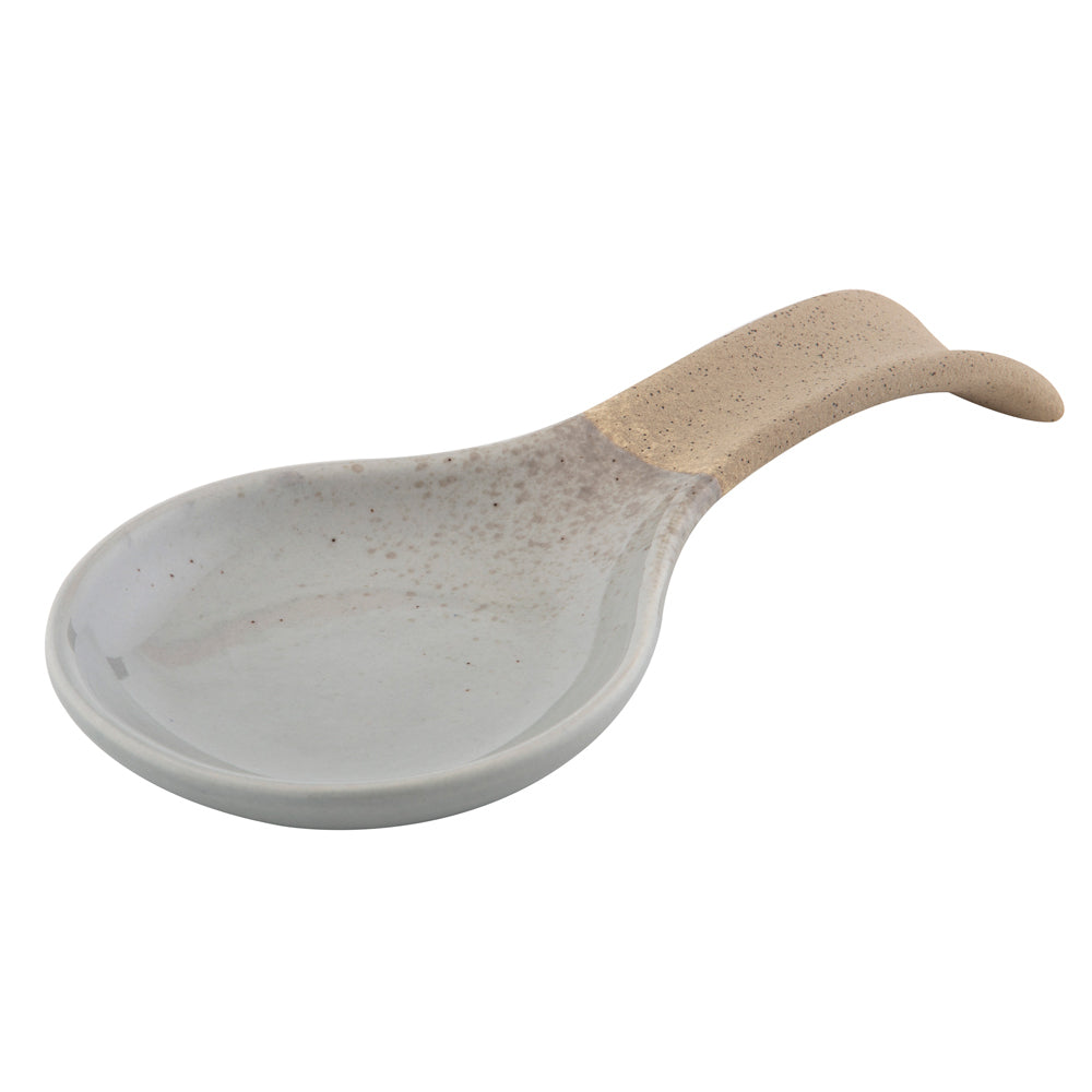 Davis & Waddell Jenson Spoon Rest Stoneware Utensil Holder 11x22cm Grey/Natural