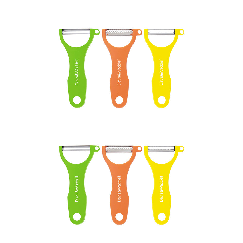 Davis & Waddell 3pc Davis & Waddell Peeler Standard/Julienne/Serrated Set 13cm Multi-Coloured (2 Pack)