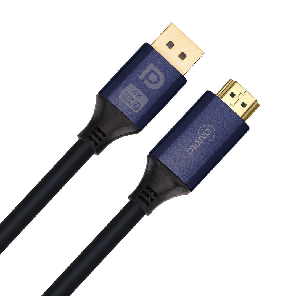 Cruxtec Displayport Gaming Gold Plated Male To HDMI Male Cable 2m Black 4K/60Hz — image 2