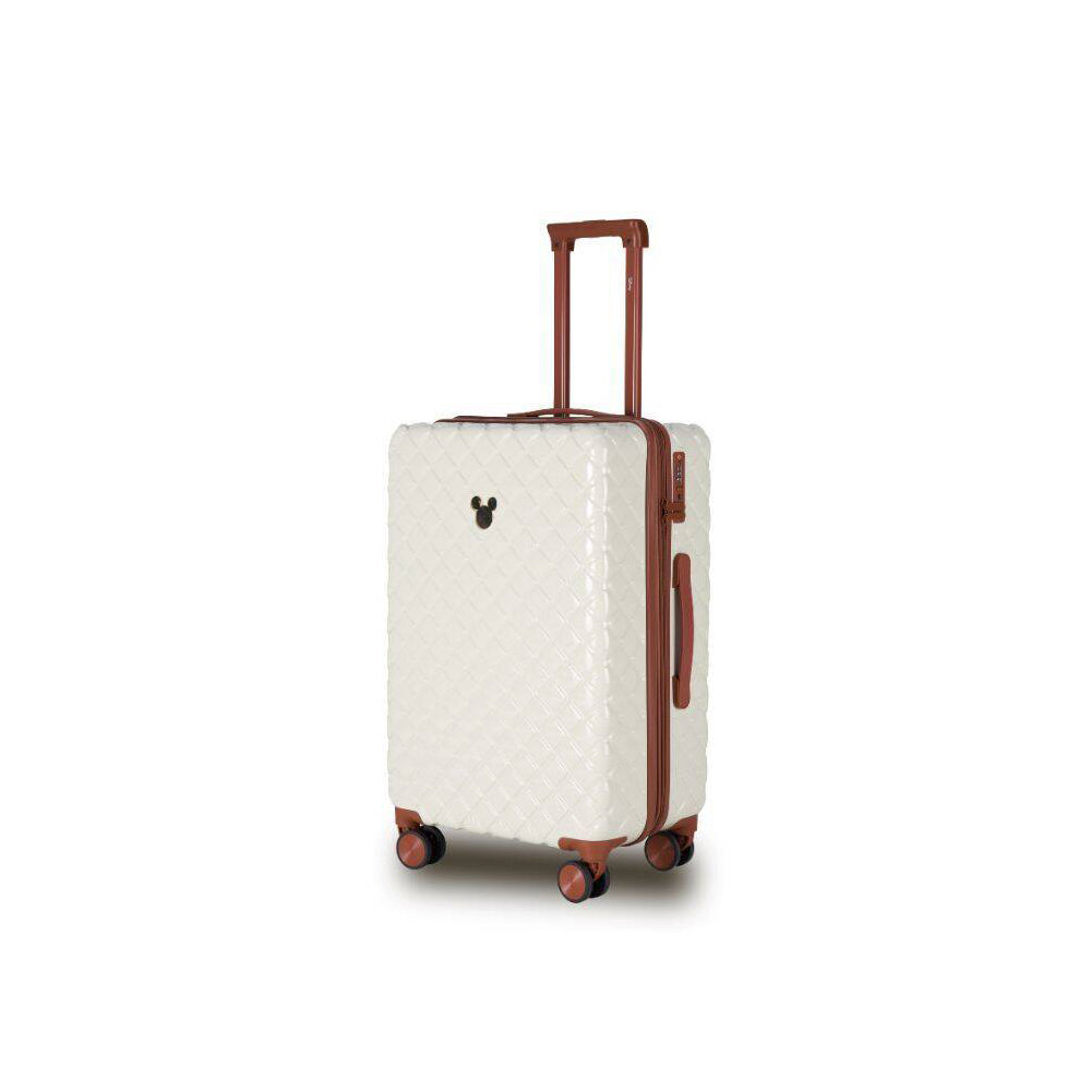 Disney Mickey 66cm Suitcase Luggage Travel Checked Trolley Case Ivory/Tan — image 2