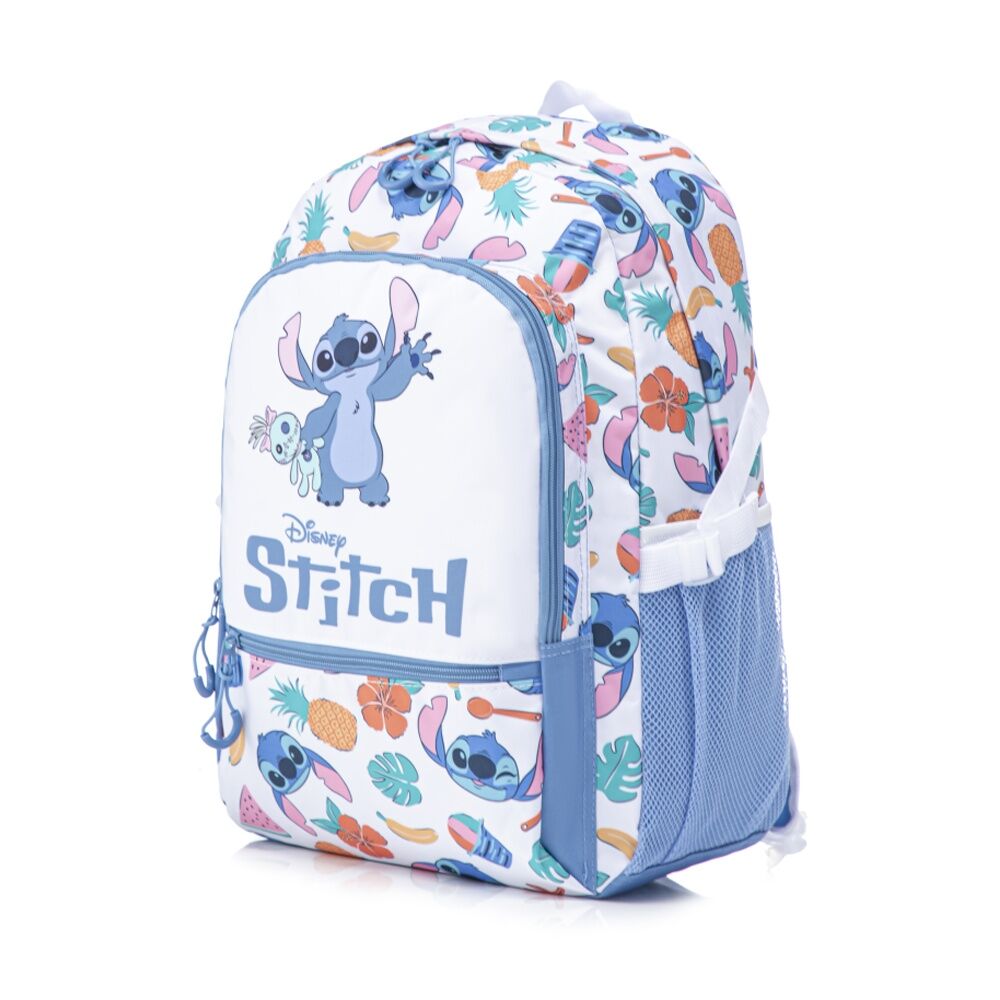 Stitch 44cm Blue Stitch Disney Teen Backpack Kids School Bag w/ Side Mesh Pockets