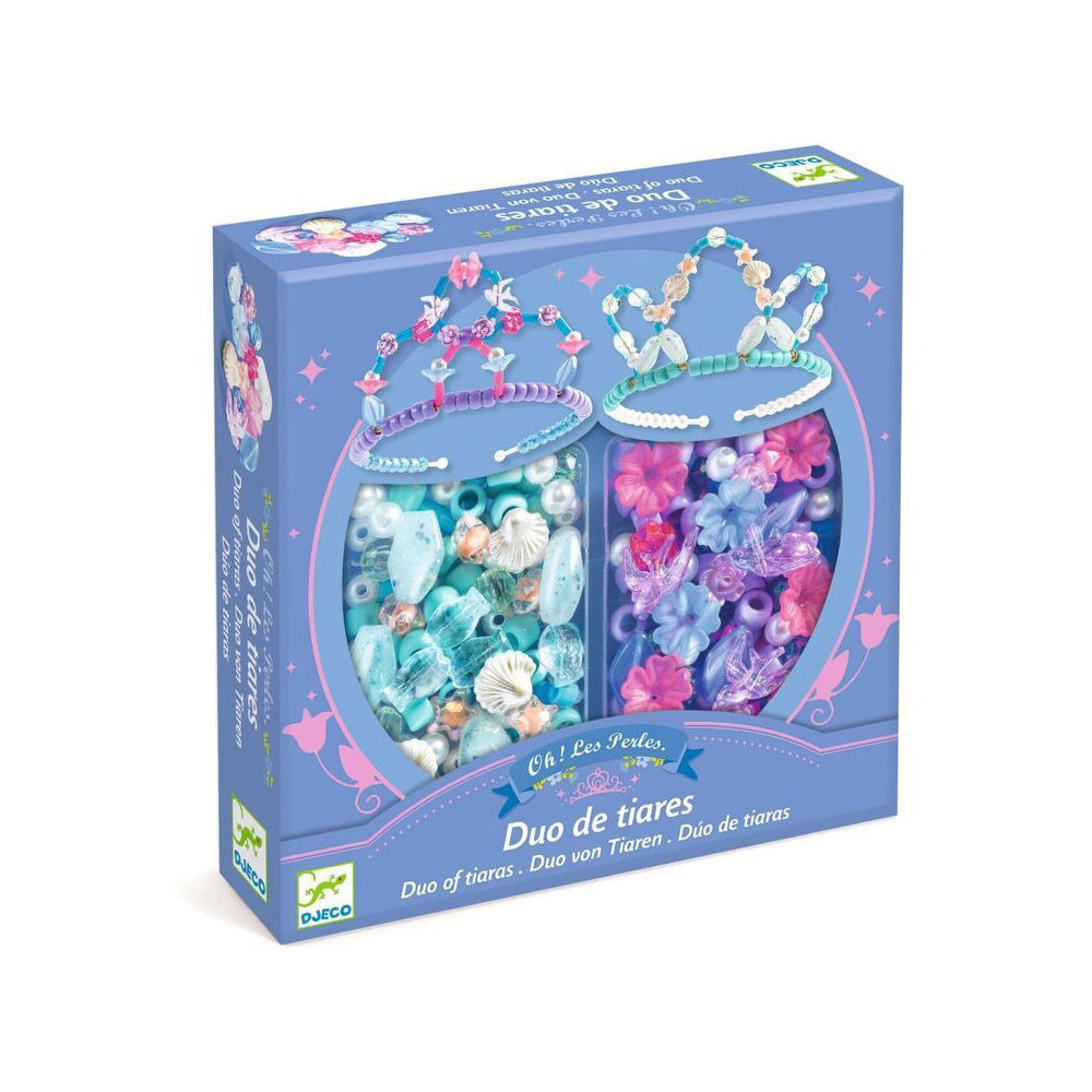 Djeco Kids Tiara Beading Crafting Kit w/ Acrylic Beads & Headbands 6y+ (2 Pieces)
