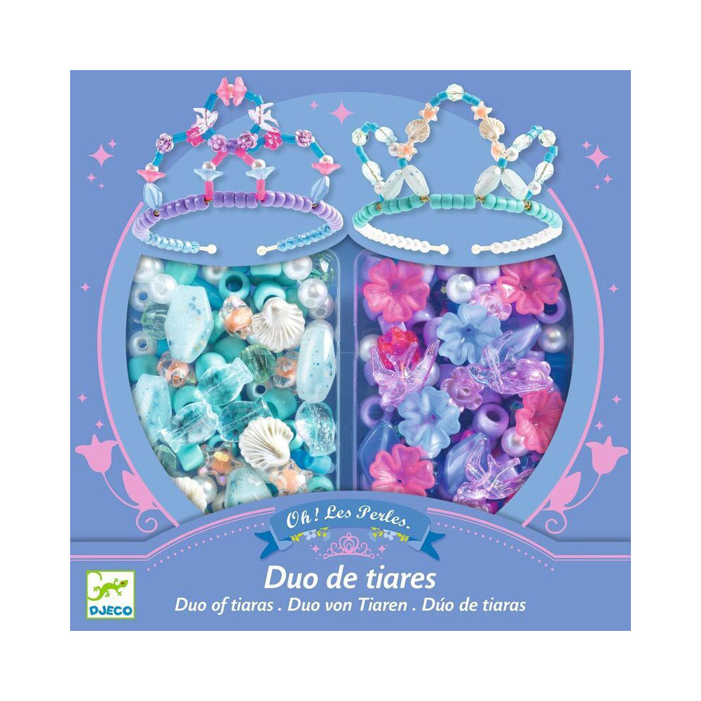 Djeco Kids Tiara Beading Crafting Kit w/ Acrylic Beads & Headbands 6y+ (2 Pieces) — image 2
