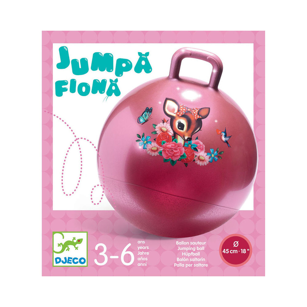 Djeco Fiona Jumpa Ball w/ Handles 45cm Kids Indoor/Outdoor Play Toy Pink 3y+ — image 2