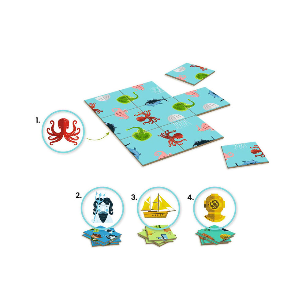 Djeco Impossible Ocean Puzzle Challenges Board Game Logic Play Set 6y+ (4 Pieces) — image 2