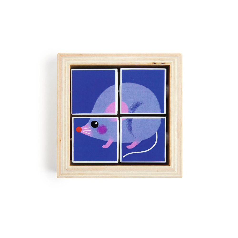 Djeco Tournibist Wooden Swivel Puzzle In Frame 10cm Kids Play Toy 2y+ (18 Pieces) — image 6