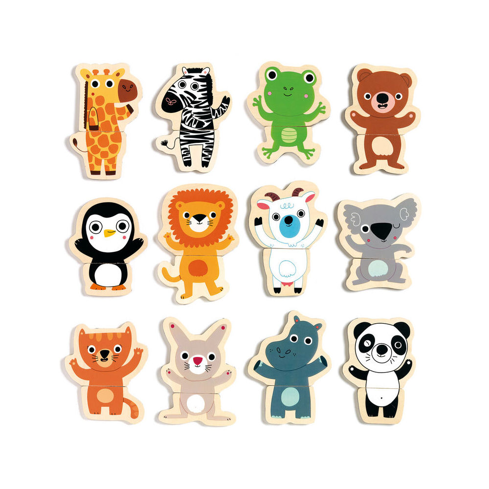 Djeco Wooden Magnetic Couco Animals Puzzle Set 22x19cm Kids Toy 2y+ (24 Pieces) — image 2