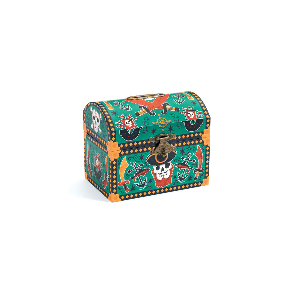 Djeco 13.6cm Pirates Money Box Cash Saving Kids/Child Wooden Piggy Bank 4y+
