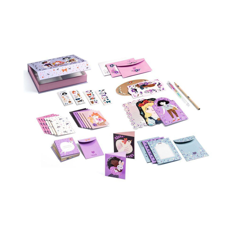 Djeco Lucille Correspondence Box Letter Writing Stationery Set Kids 5y+