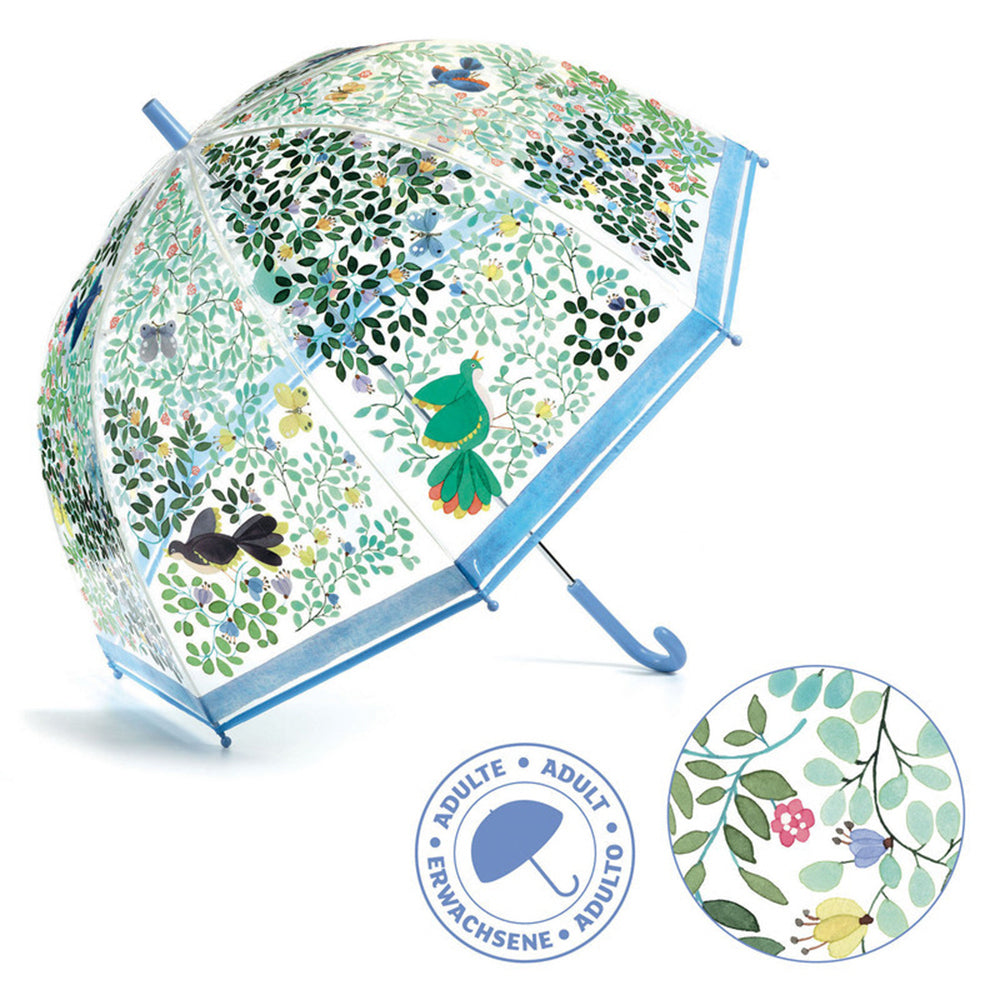Djeco Wild Birds PVC Transparent Waterproof Adult/Children Umbrella 82cm 9+ — image 2