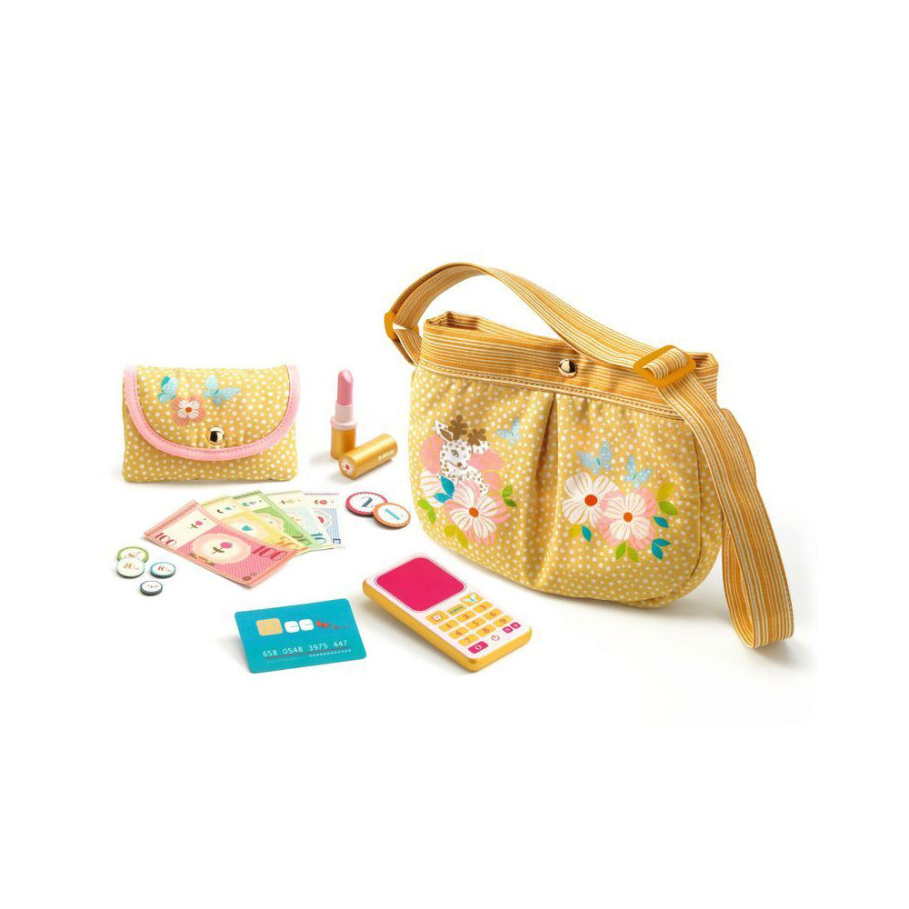Djeco Orelia's Handbag & Accessories Kids/Child Pretend Play Toy Set 4y+ (16 Pieces)