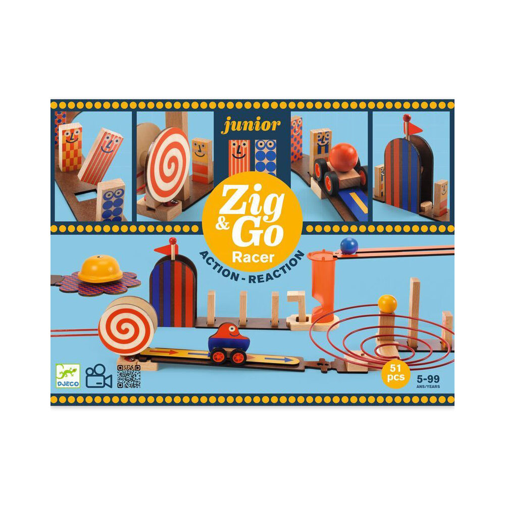 Djeco Zig & Go Wooden Junior Racer Kids/Children 33x30cm Play Toy Set 5y+ (51 Pieces) — image 2