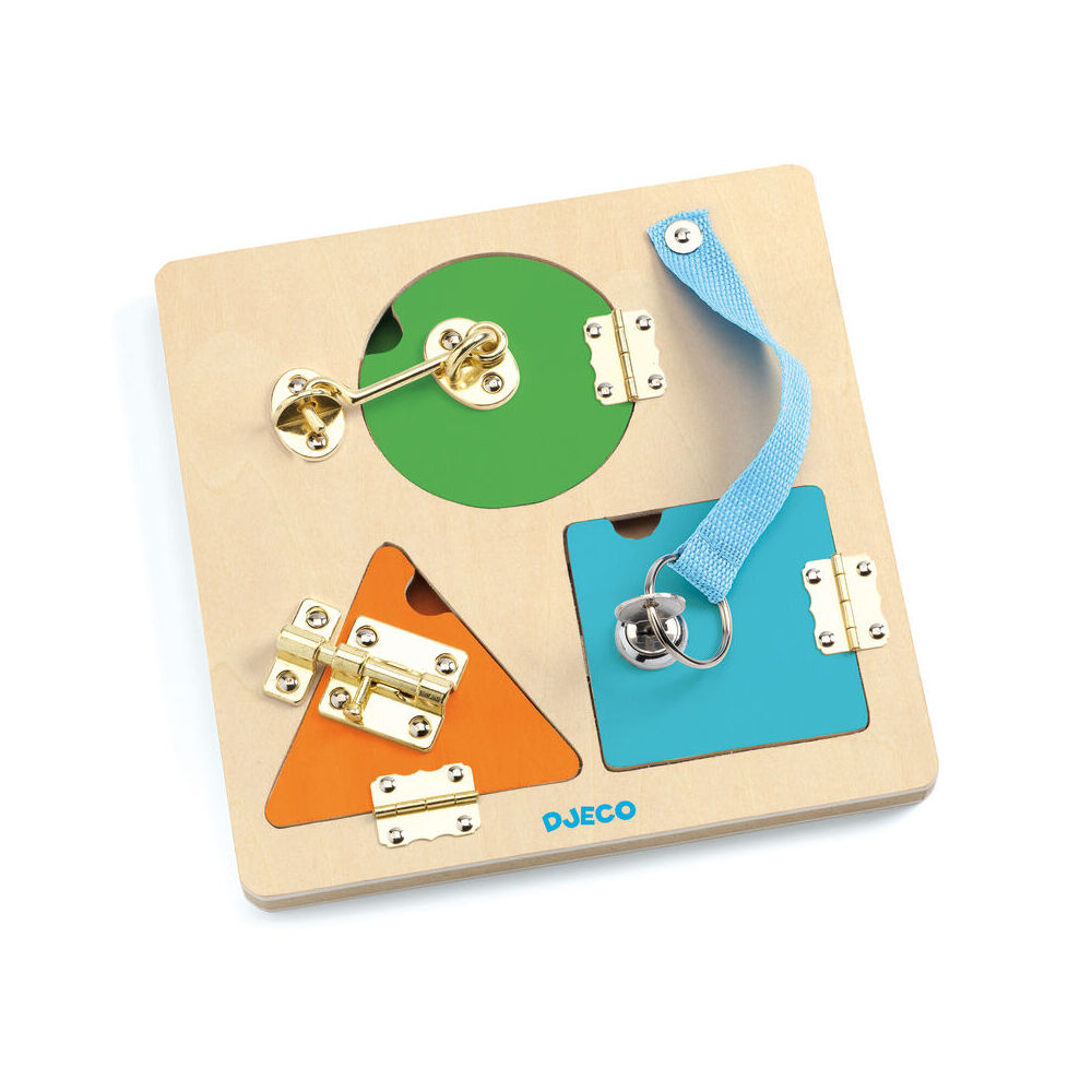 Djeco LockBasic Wooden Puzzle Game Kids 22cm Interactive Board Play Toy 3y+ — image 2