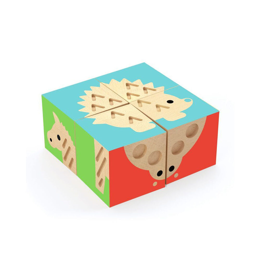 Djeco TouchBasic Wooden Cubes Kids/Children 9cm Educational Play Game 2y+