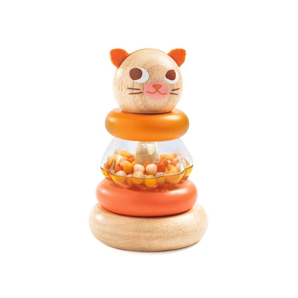 Djeco Wooden Stackitou Cat Stacker 14cm Kids/Children Educational Toy 10m+