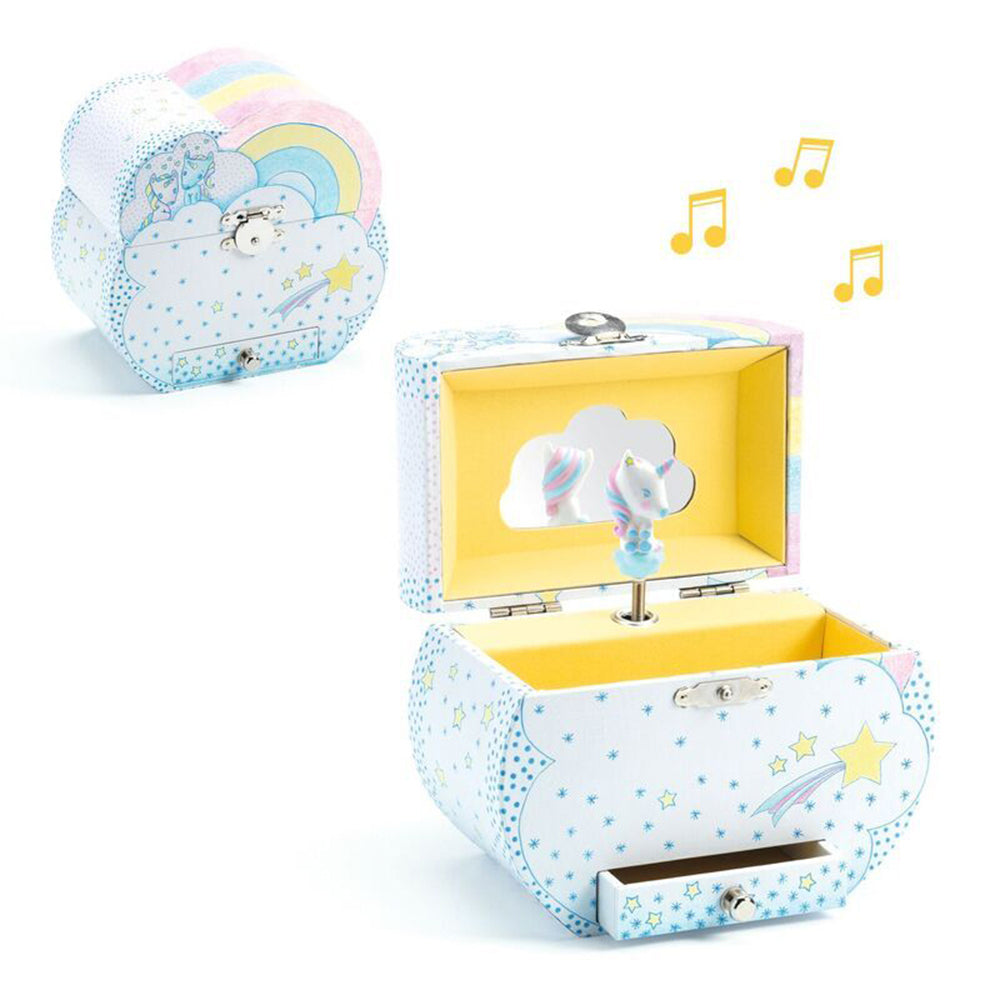 Djeco Unicorn's Dream Music Box 15x15cm Kids Musical Jewelery Storage BLU 4+ — image 2