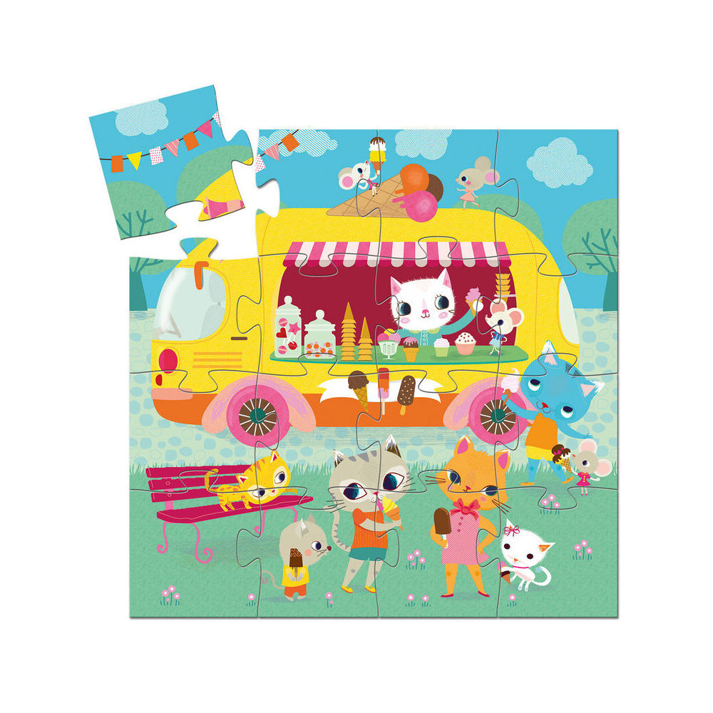Djeco Ice Cream Truck Silhouette Jigsaw Puzzle Kids Game 22x12cm 3y+ (32 Pieces) — image 3