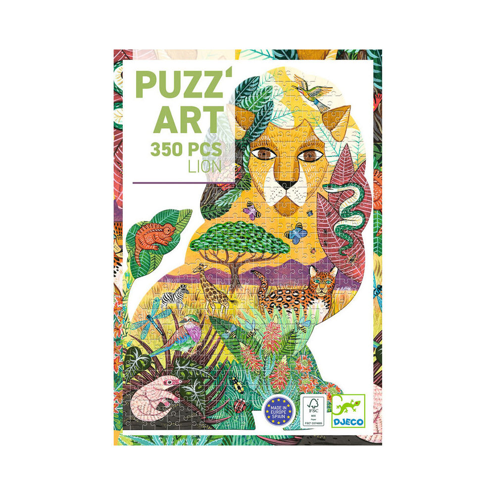 Djeco Lion Shaped Art Jigsaw Puzzle Kids Educational Game 46x60cm 7y+ (350 Pieces)