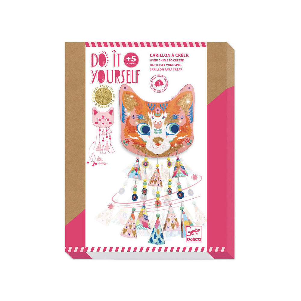 Djeco Do It Yourself Kitty Wind Chimes Kids/Children Creative Activity Kit 6+ — image 3