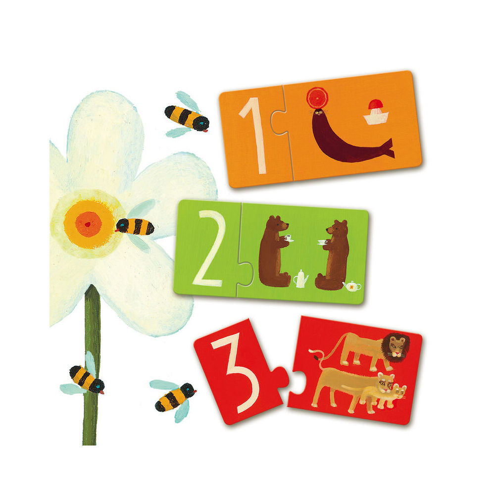 Djeco Duo Numbers Jigsaw Puzzle Kids/Children Educational Game Play 2y+ (40 Pieces) — image 2