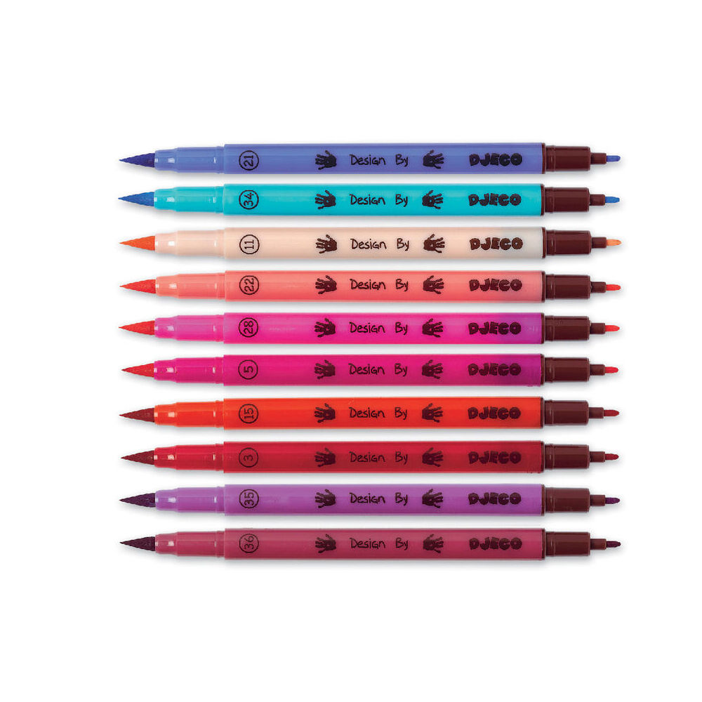 Djeco Felt Brushes Sweet Kids Art/Craft Paint/Draw Colouring Pen Set 6y+ (10 Pieces) — image 3