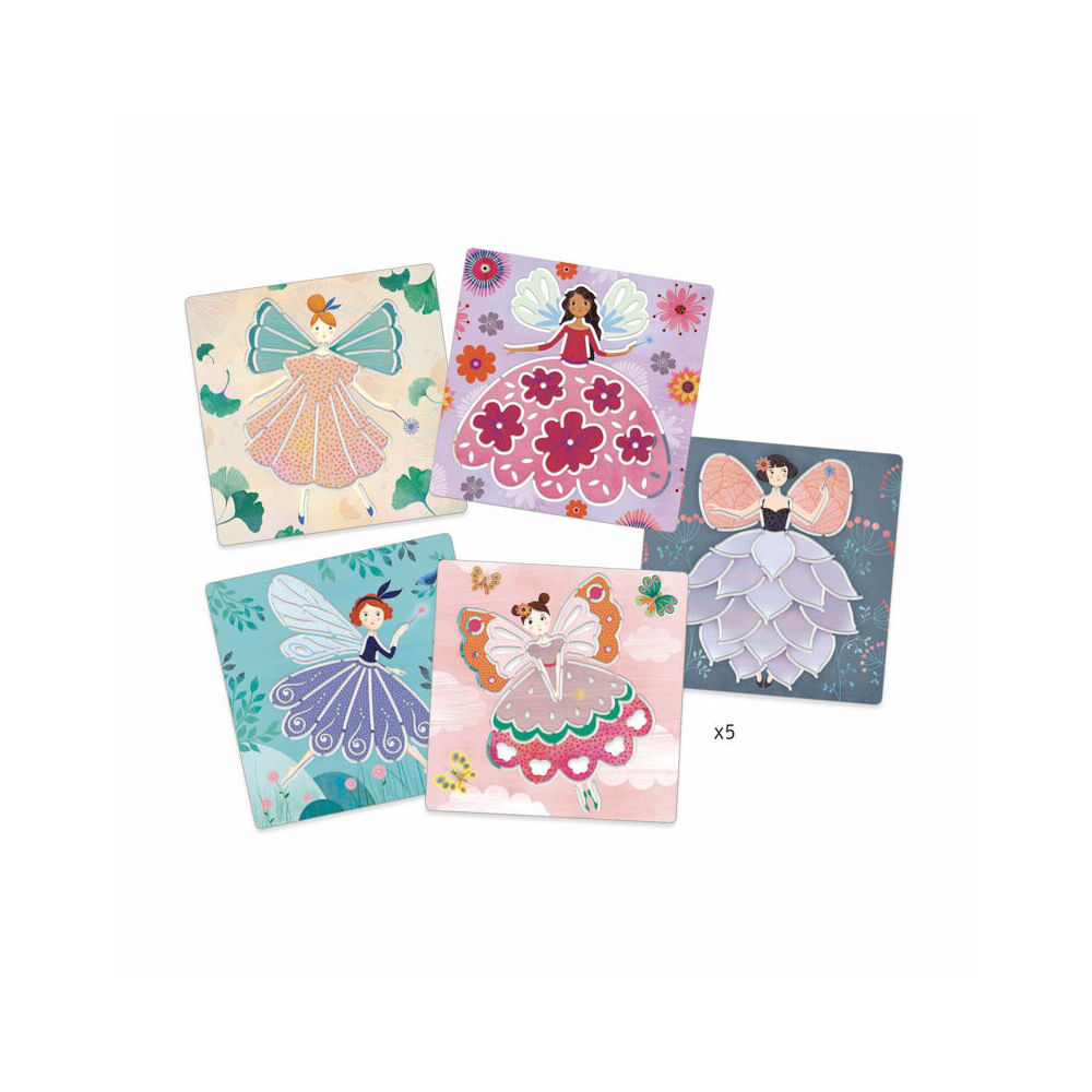 Djeco Fairies Stencil Sheets Kids Art Drawing Educational Activity 4y+ (5 Pieces) — image 2