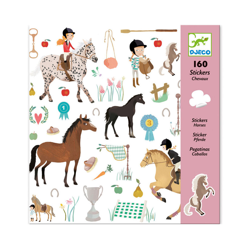 Djeco Horse Sticker Kids/Children Art/Craft Design Stationery 3y+ (160 Pieces)