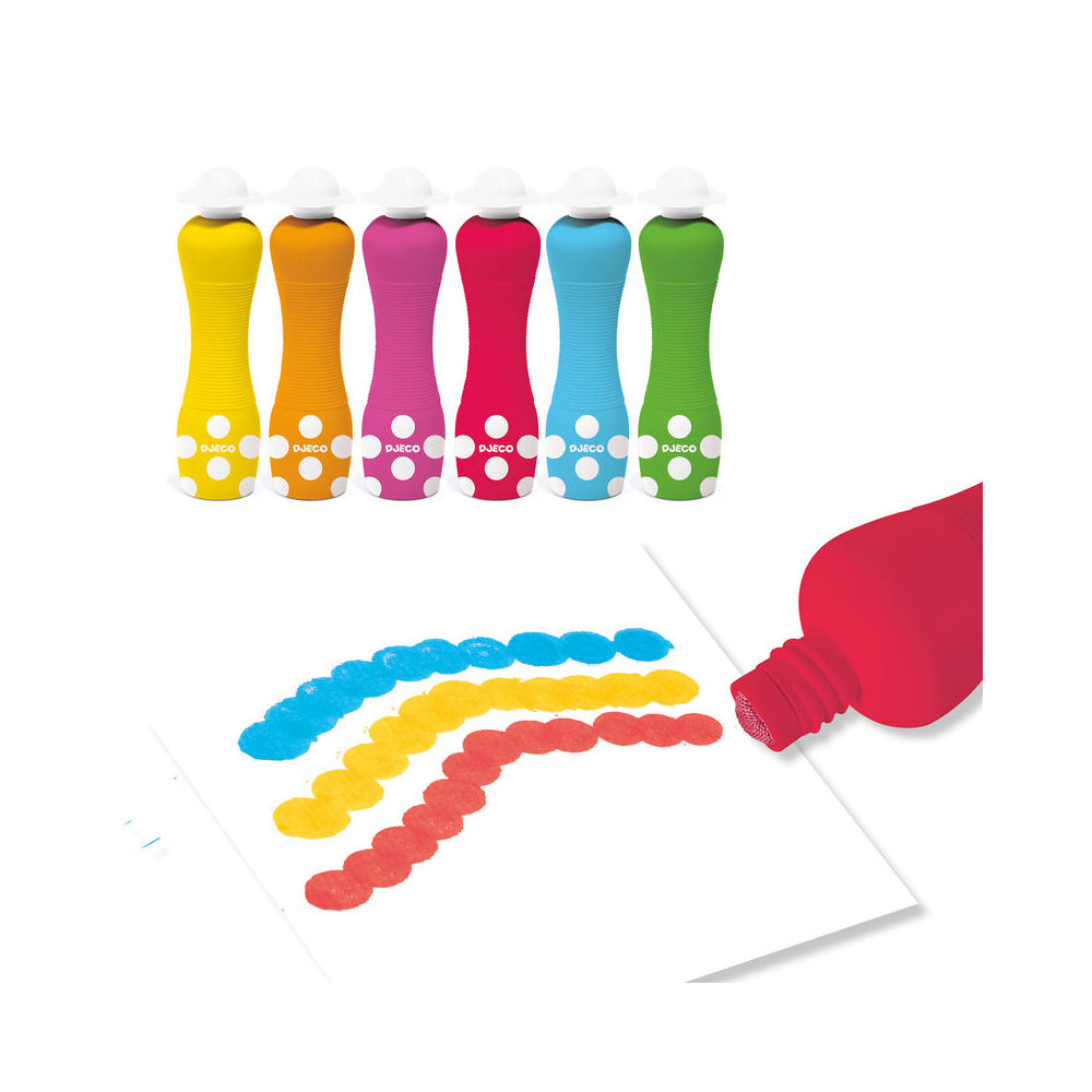 Djeco Kids Foam Marker Art Activity Sensory Play Colouring/Drawing 18m+ (6 Pieces) — image 2