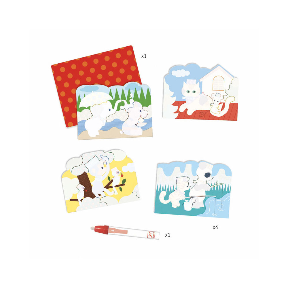 Djeco Hidden Outside Water Colouring Kids/Children Art Activity Set 18m+ — image 3