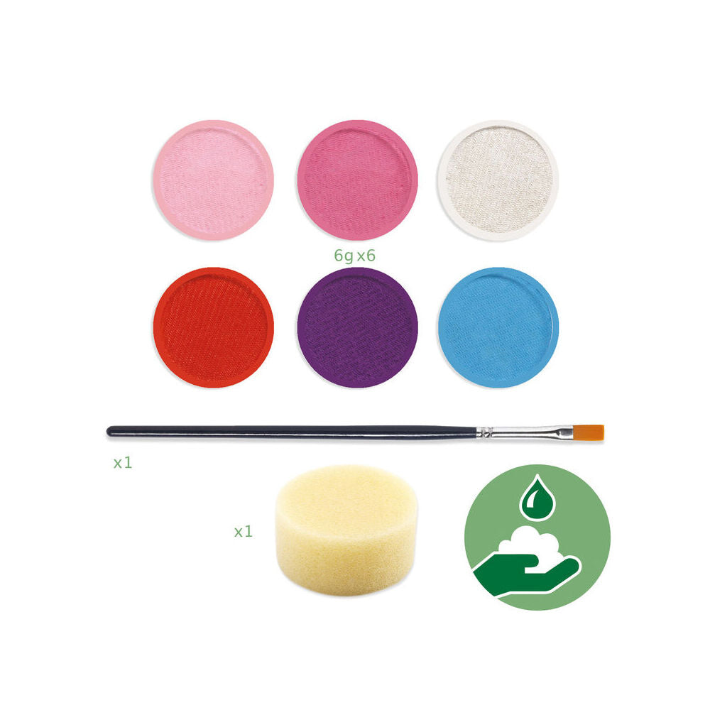 Djeco Sweet Body Art Palette 6-Colours Face Paint Set Kids/Children Party 3y+ (2 Pack) — image 3