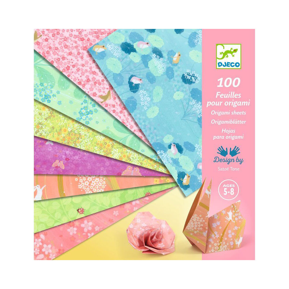 Djeco Haru By Petit Pan Origami Sheets Art/Craft Set Kids/Children 5y+ (100 Pieces)
