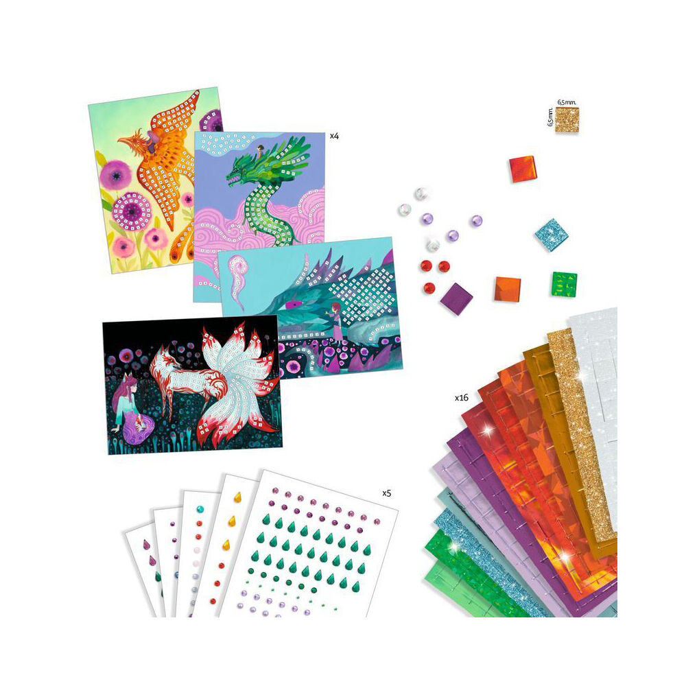 Djeco DIY Creative Craft Kit Set 6y+ Kids Mythical Creatures Collage Mosaic — image 2