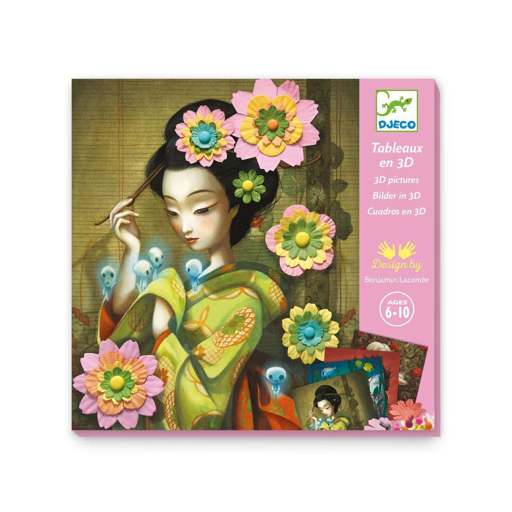 Djeco 6y+ Rock n Roses 3D Pictures Kids Activity Crafting Kit w/ 4 Designs
