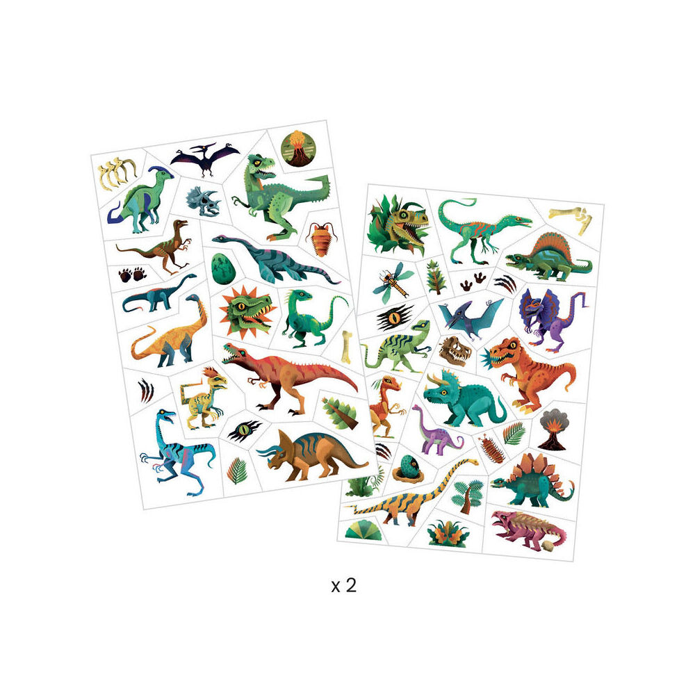 Djeco Dino Club Temporary/Fake Tattoos Sticker Party Kids/Children 3y+ (50 Pieces) — image 2