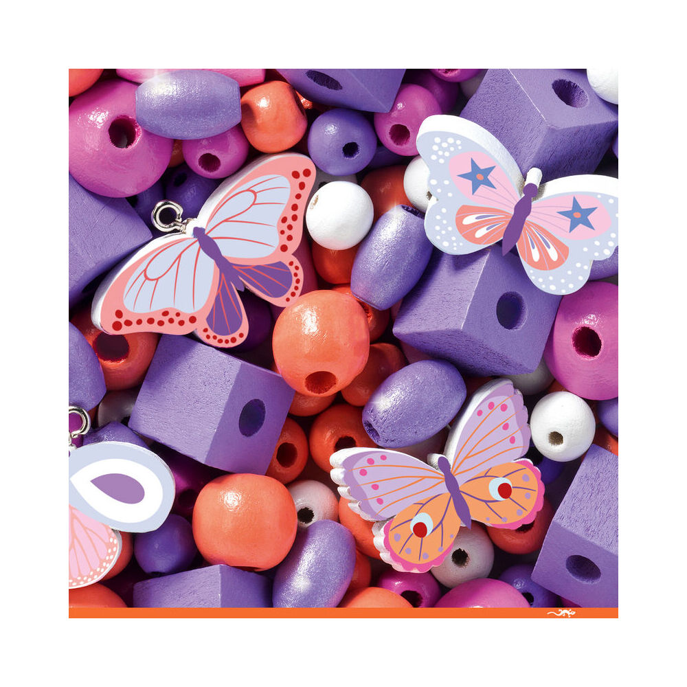Djeco Colourful Butterfly Wooden Beads Kids/Children DIY Craft Accessory Kit 4y+ — image 4