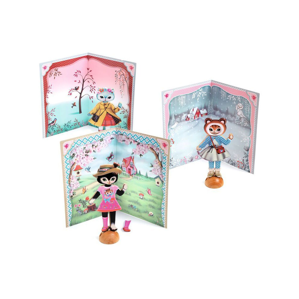 Djeco Little Wardrobe Paper Doll Dress Up Collage Activity Set Kids 3y+ (9 Pieces) — image 2