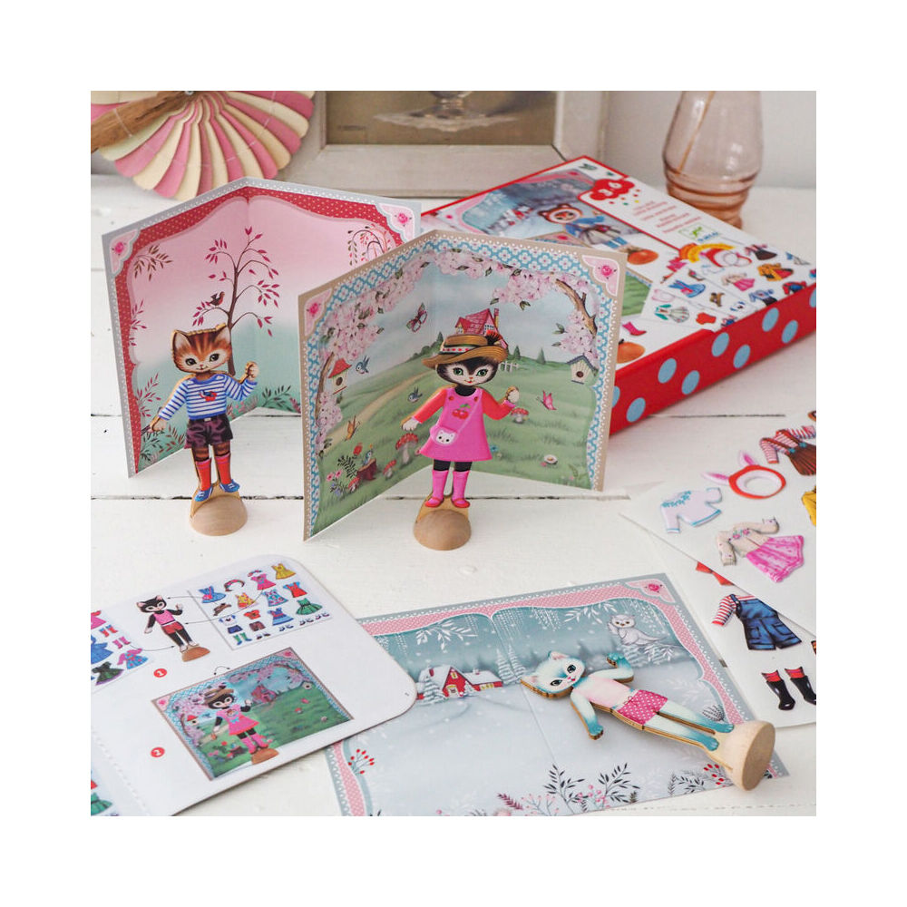 Djeco Little Wardrobe Paper Doll Dress Up Collage Activity Set Kids 3y+ (9 Pieces) — image 3