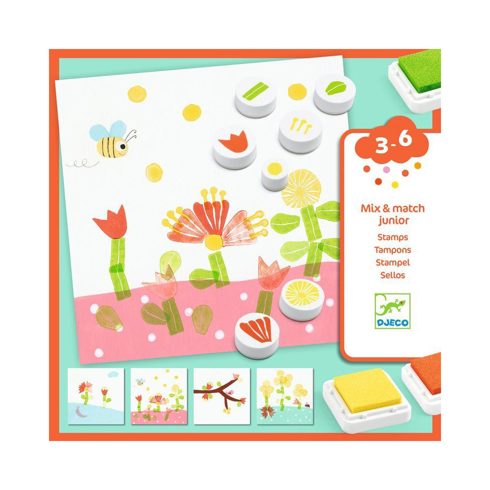 Djeco With Flowers Stamps Kids/Children Educational Creative Crafts/Art Set 3y+